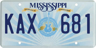 MS license plate KAX681