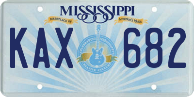 MS license plate KAX682