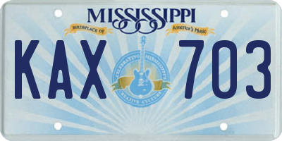 MS license plate KAX703
