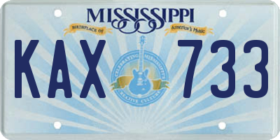 MS license plate KAX733