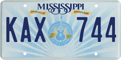 MS license plate KAX744