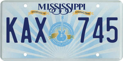 MS license plate KAX745