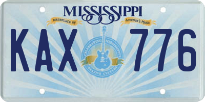 MS license plate KAX776