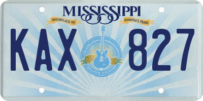 MS license plate KAX827