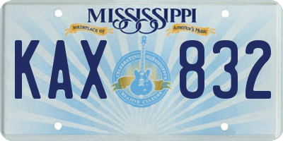 MS license plate KAX832