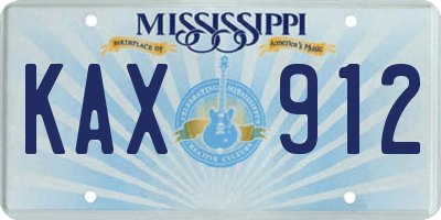 MS license plate KAX912