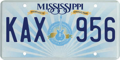 MS license plate KAX956