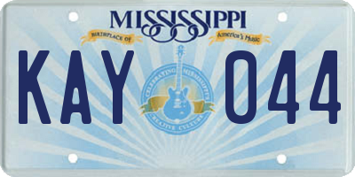 MS license plate KAY044