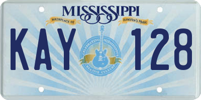MS license plate KAY128