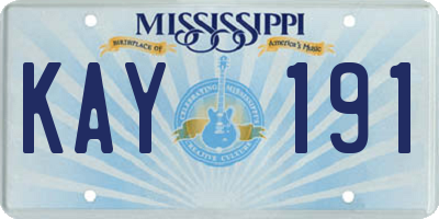 MS license plate KAY191