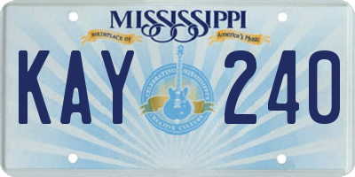 MS license plate KAY240