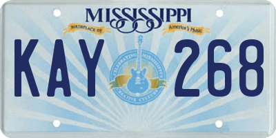 MS license plate KAY268
