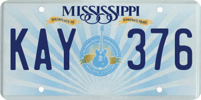 MS license plate KAY376