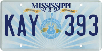 MS license plate KAY393