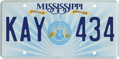 MS license plate KAY434