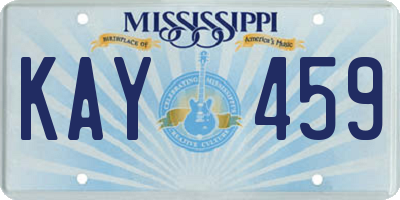 MS license plate KAY459