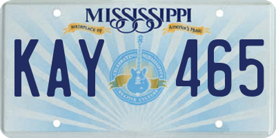 MS license plate KAY465