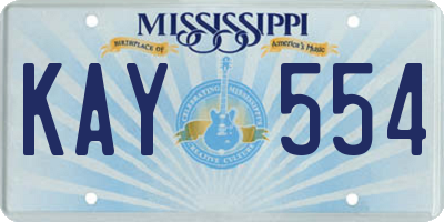 MS license plate KAY554