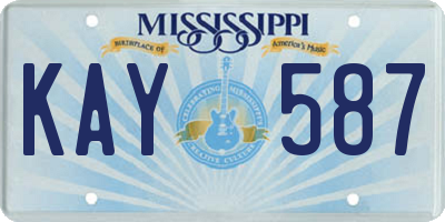 MS license plate KAY587