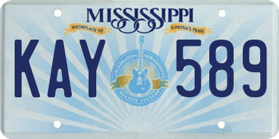 MS license plate KAY589
