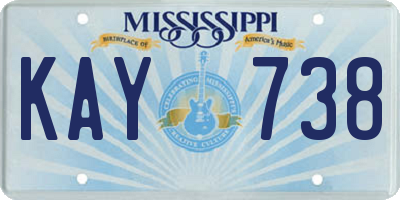 MS license plate KAY738