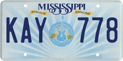 MS license plate KAY778