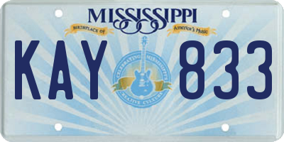 MS license plate KAY833