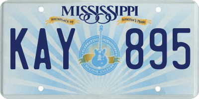 MS license plate KAY895