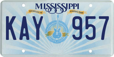 MS license plate KAY957
