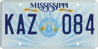 MS license plate KAZ084
