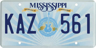 MS license plate KAZ561