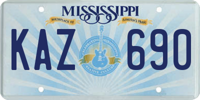 MS license plate KAZ690