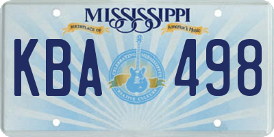 MS license plate KBA498