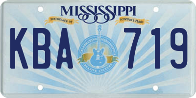 MS license plate KBA719