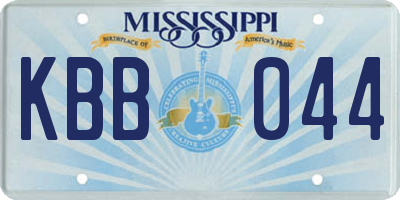 MS license plate KBB044