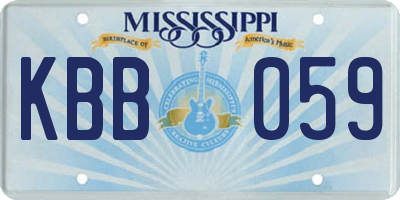 MS license plate KBB059