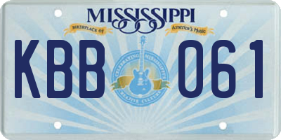 MS license plate KBB061