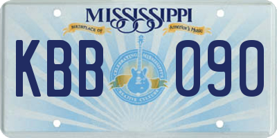 MS license plate KBB090