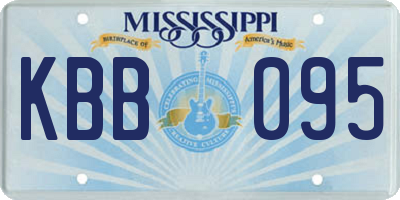 MS license plate KBB095