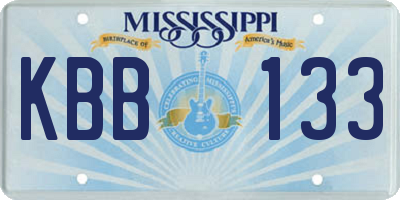 MS license plate KBB133