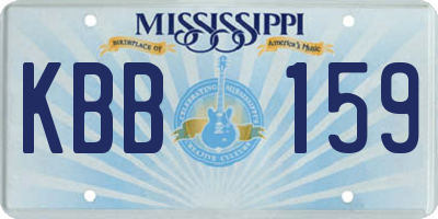 MS license plate KBB159