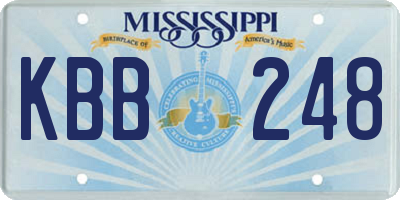 MS license plate KBB248