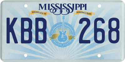 MS license plate KBB268