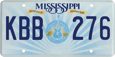 MS license plate KBB276