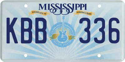 MS license plate KBB336