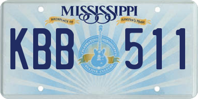MS license plate KBB511