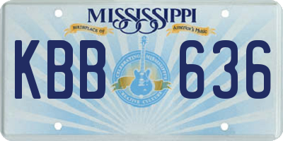 MS license plate KBB636