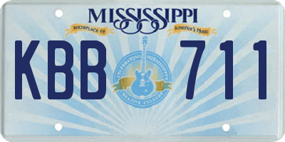 MS license plate KBB711