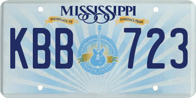 MS license plate KBB723