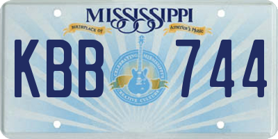 MS license plate KBB744